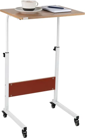 Mind Reader Standing Desk, Laptop Stand, Height Adjustable, Computer Table, Work Table, MDF, 21.75"L x 15.75"W x 33"H, White