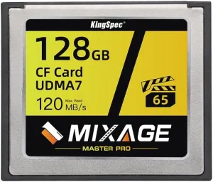 MIXAGE 128GB CompactFlash Memory Card UDMA7, R/W Speed up to 135/65MB/s, 170TB TBW - 3D TLC NAND, Compatible with Canon/Nikon/Hasselblad Cameras