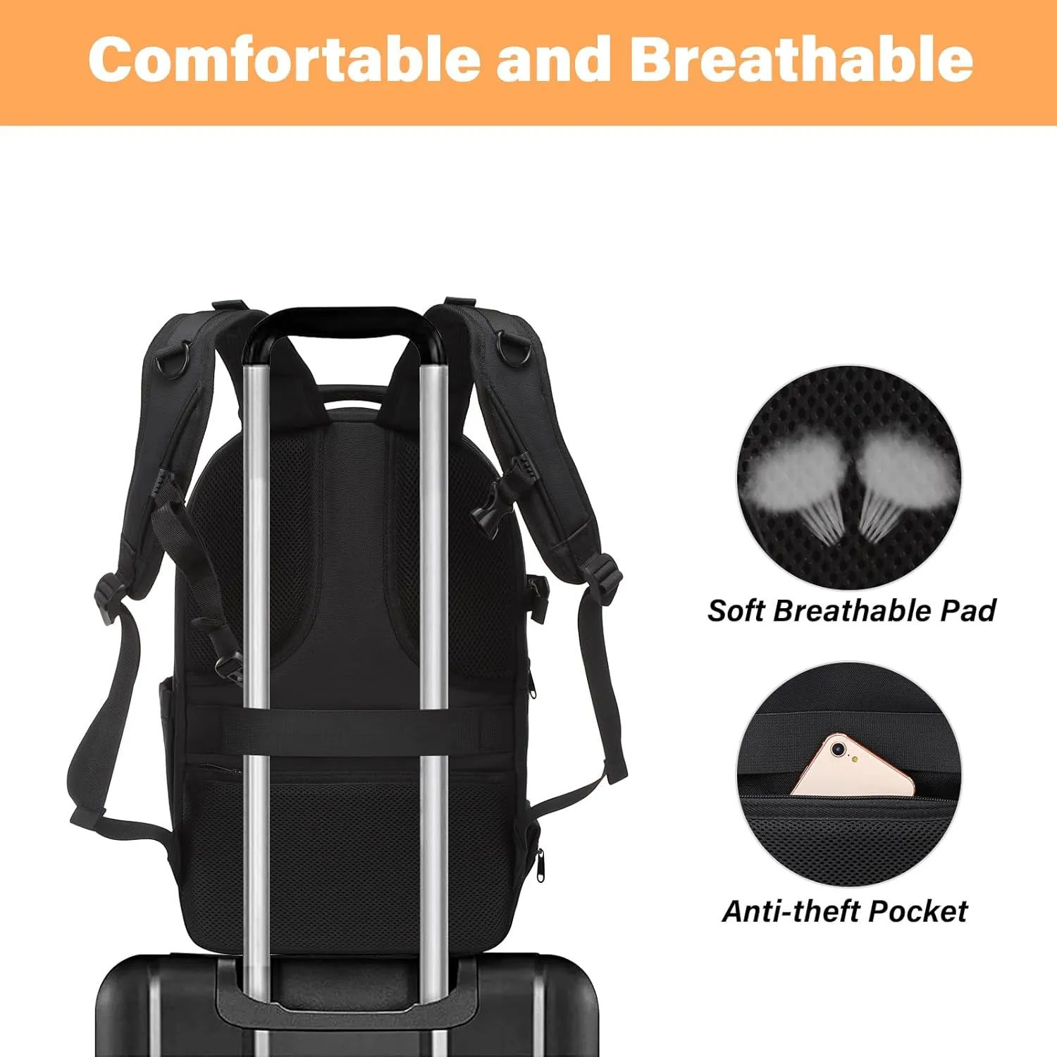 MOSISO Camera Backpack, DSLR/SLR/Mirrorless Photography Camera Bag Waterproof Artistic Geometric Hardshell Case with Tripod Holder&15-16 inch Laptop Compartment for Canon/Nikon/Sony, Black