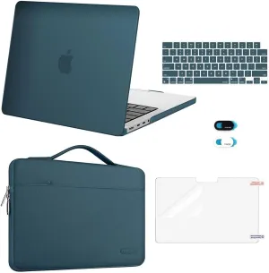MOSISO Compatible with MacBook Pro 14 inch Case 2025 2024 2023 2022 2021 M4 M3 M2 M1 A3112 A3185 A3401 A2918 A2992 A2779 A2442, Hard Case&Bag&Keyboard Cover&Webcam Cover&Screen Film, Deep Teal