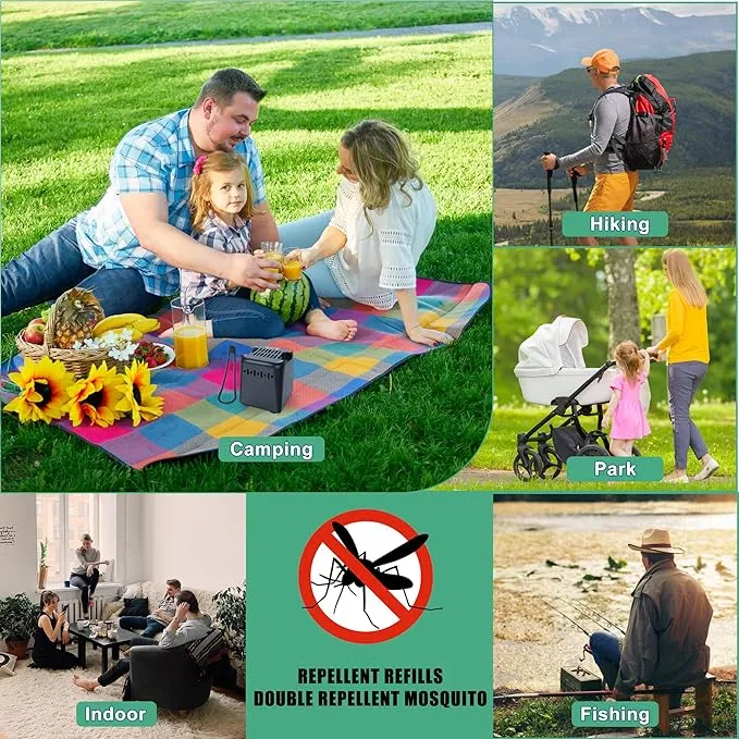 Mosquito Repellent Outdoor Patio, Rechargeable Mosquito Repeller Indoor with 20' Mosquito Protection Zone for Home Camping