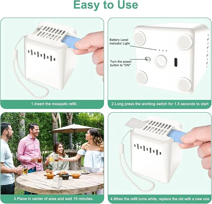 Mosquito Repellent Outdoor Patio with 20' Mosquito Protection Zone, Rechargeable Mosquito Repeller Indoor for Home Camping