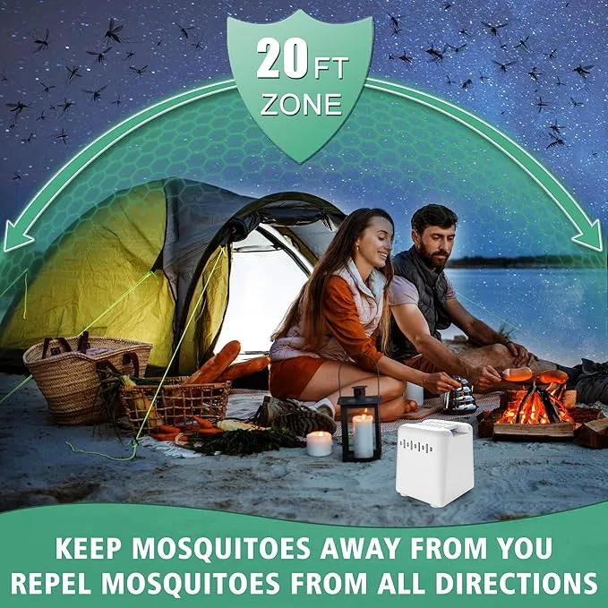 Mosquito Repellent Outdoor Patio with 20' Mosquito Protection Zone, Rechargeable Mosquito Repeller Indoor for Home Camping