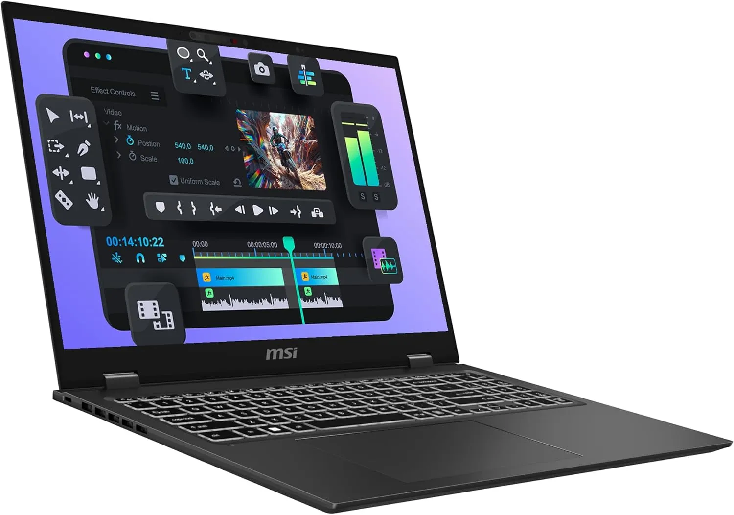 MSI Prestige 16AI Studio Laptop, Intel Ultra 7-155H, 32 GB LPDDR5 RAM, 2 TB PCIe SSD, 16" QHD  (2560x1600) Display, Nvidia G-Force RTX 4070, Backlit Numeric Keyboard, W11 Pro, Gray