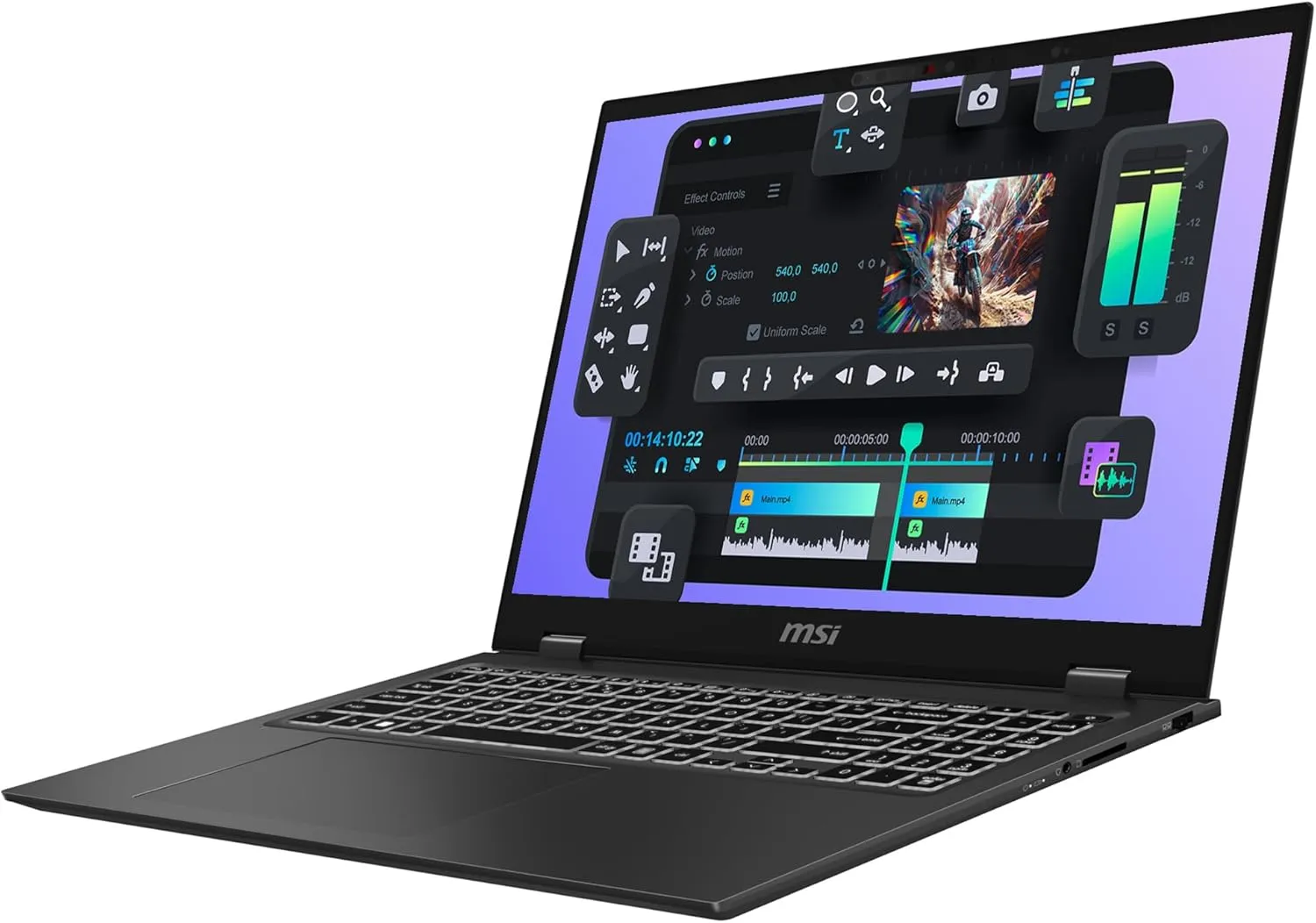 MSI Prestige 16AI Studio Laptop, Intel Ultra 7-155H, 32 GB LPDDR5 RAM, 2 TB PCIe SSD, 16" QHD  (2560x1600) Display, Nvidia G-Force RTX 4070, Backlit Numeric Keyboard, W11 Pro, Gray