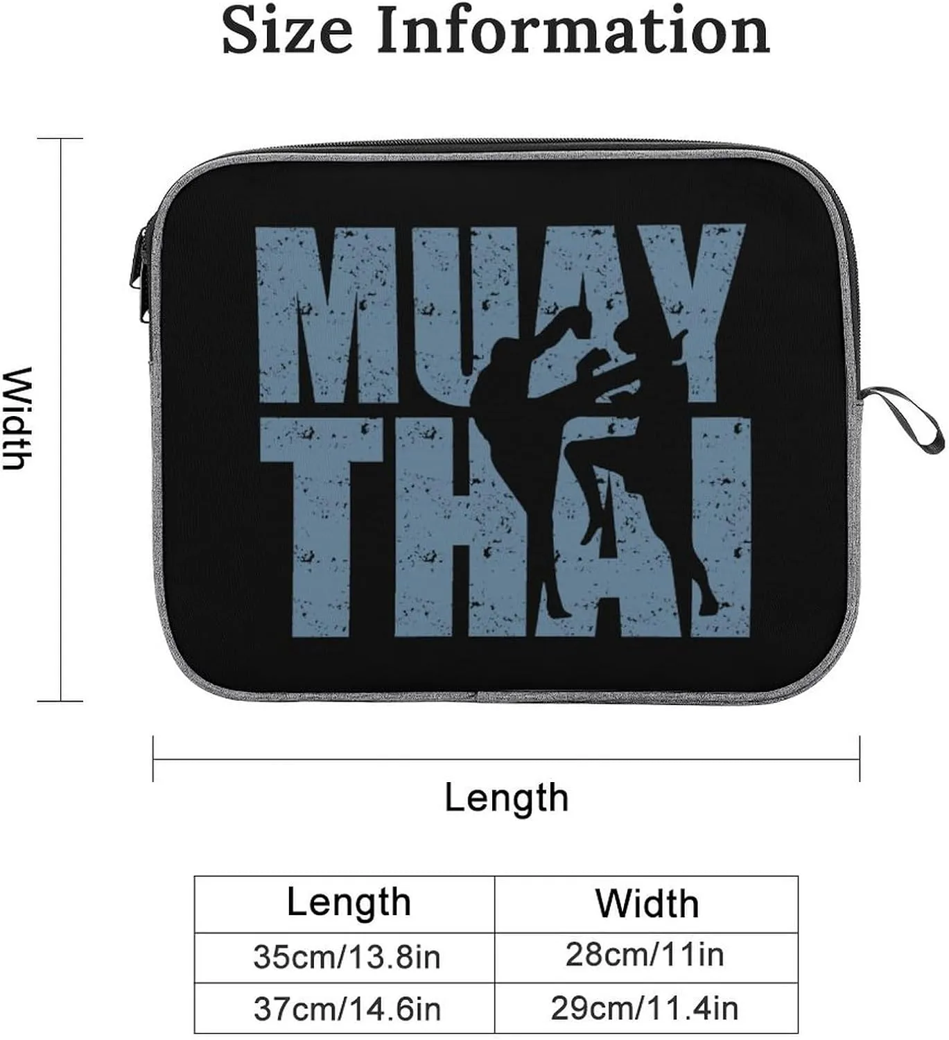 Muay Thai Box Laptop Sleeve Slim Laptop Bag Snowflake Cloth Laptop Case Travel Gear for Unisex 14inch