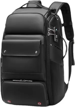 Multipurpose SLR Camera Large Backpack for Photographers, Photographer DSLR SLR Cameras Lens Tripod Bag for Hiking Travel，19 Inch Laptop Compartment Rain Cover for Men Women, Black, Large