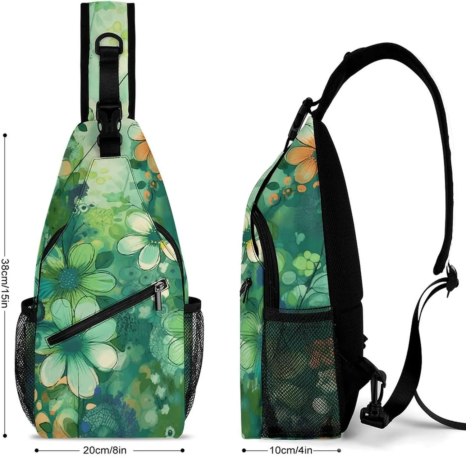 Music Symbols Love Sling Bag Lightweight Crossbody Chest Pack Travel Shoulder Bag with Adjustable Strap