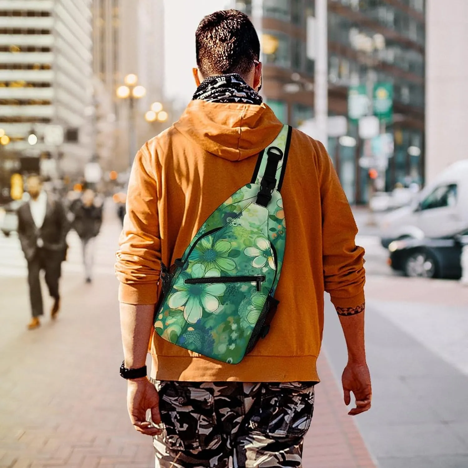 Music Symbols Love Sling Bag Lightweight Crossbody Chest Pack Travel Shoulder Bag with Adjustable Strap