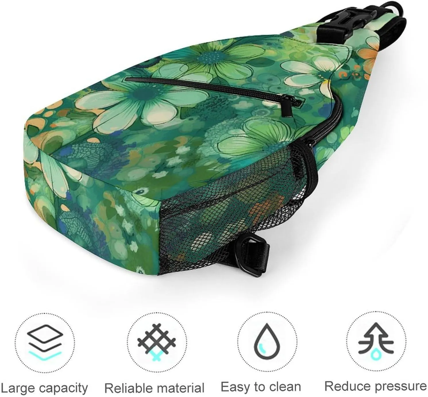 Music Symbols Love Sling Bag Lightweight Crossbody Chest Pack Travel Shoulder Bag with Adjustable Strap