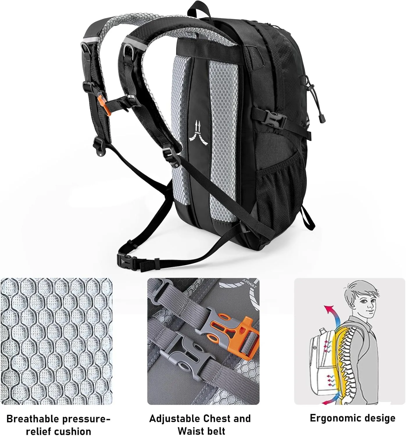 N NEVO RHINO Hiking Backpack 20L Water Resistant Outdoor Day Pack,Lightweight Travel Small Backpack for Men Women