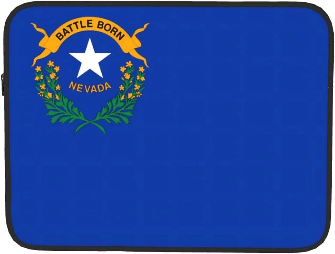 Nevada State Flag Pattern Shockproof Portable Laptop 15 inch Sleeve Bag for Men and Women - Ideal for Business Travel, School, and Daily Use