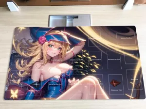 New Mlikemat Playmat Dark Magician Girl TCG CCG OCG Trading Card Game Mat with Zones   Free Bag (ZD014-228-A)