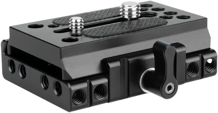 NICEYRIG Quick Release Base Plate Compatible with Manfrotto 577, 501, 504, 701 for DSLR Camera 15mm Rail Support System