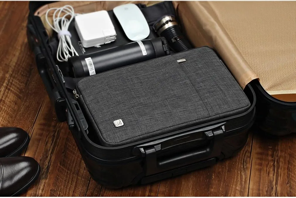 NIDOO 15 Inch Laptop Sleeve Case Protective Computer Cover Carrying Bag for 16" MacBook Pro M3 M2 M1 / 15" Surface Book 3/15" IdeaPad Slim 3i / 15.6" XPS 15 2023/15.6" HP Envy x360, Dark Grey