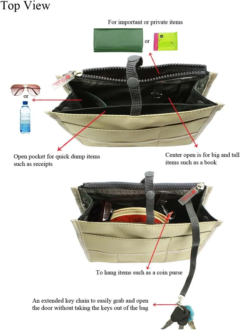 Nifty Patented Handbag Purse Organizer Insert - 18 Compartments