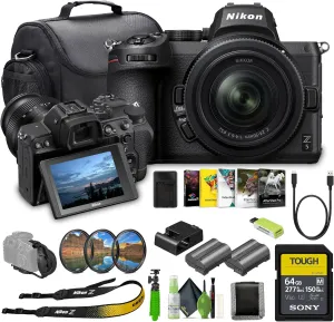 Nikon Z5 Mirrorless Full Frame Camera with 24-50mm Zoom Lens   EN-EL15C Battery   Memory Card Wallet   64GB SF-M Tough Series Memory Card   12 Inch Flex Tripod   Photo Editing Software   More