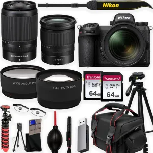Nikon Z6 II Mirrorless 4K Video Recording Camera with 24-70mm f/4 and Nikon NIKKOR Z DX 50-250mm f/4.5-6.3 VR Lenses   Tripod, Shoulder Bag and Deluxe Accessory Bundle (Renewed)