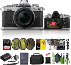 Nikon Zfc Mirrorless Camera with 16-50mm Lens Silver   64GB Memory Card   Filter Kit   Bag   Card Reader   Photo Software   Tripod   Memory Wallet   Cleaning Kit   Hand Strap   Cap Keeper (Renewed)