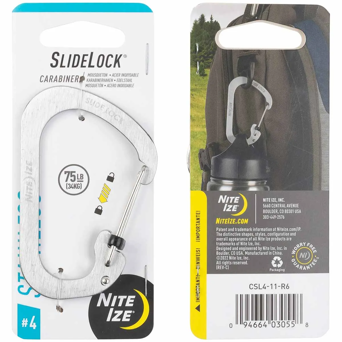 Nite Ize Slidelock Carabiner Stainless Steel Silver #4