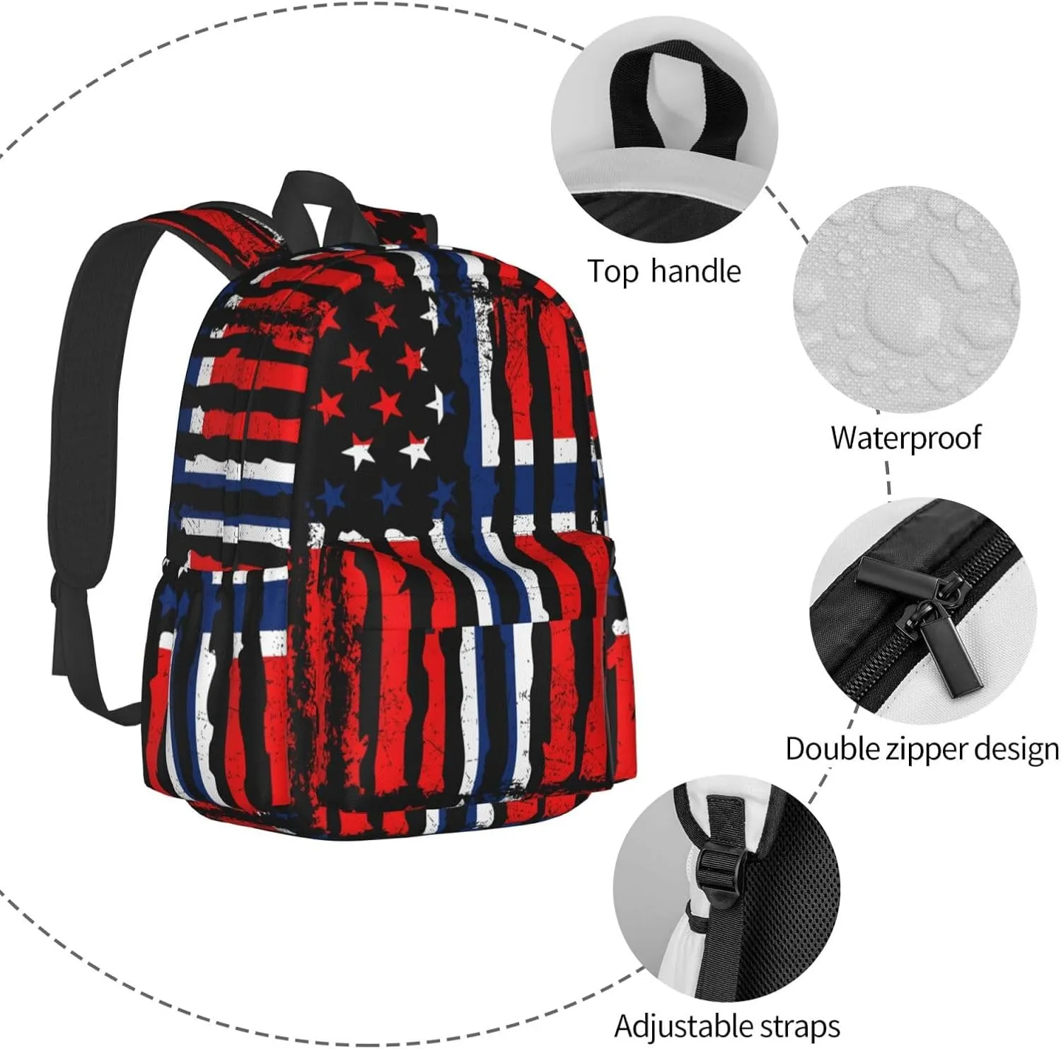 Norwegian American Flag Norway Root Laptop Commuter Backpack Shoulder Bag Casual Back Pack Daypack Bags With Side Pockets For Work Travel Daily Use