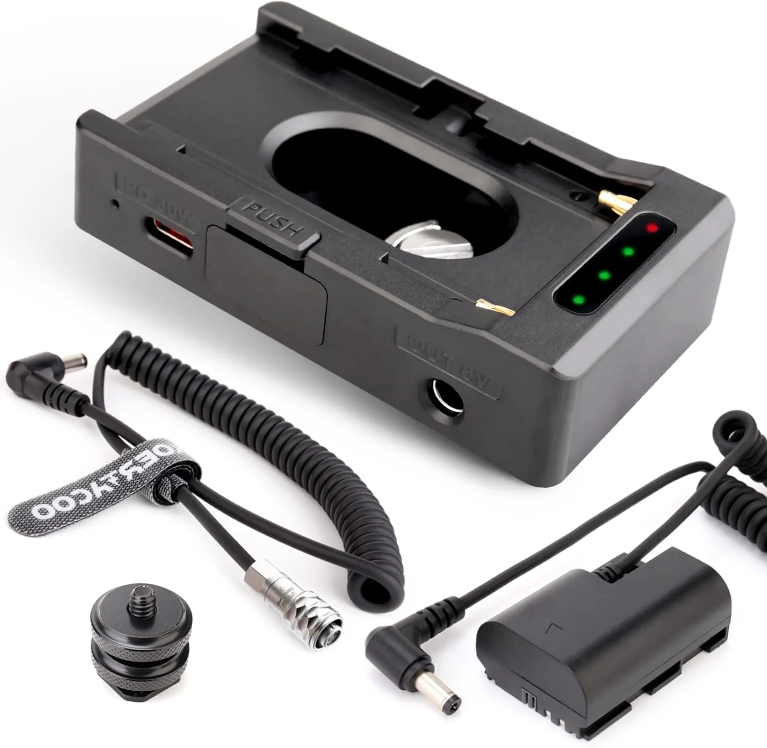 NP-F Battery Adapter Plate   BMPCC 4K and 6K DC Cable and LP-E6 Dummy Battery to Power Blackmagic Pocket Cinema Camera 4K/6K,Compatible with Sony NP-F970 F960 F770 F750 F570 F550 Battery.