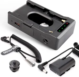 NP-F Battery Adapter Plate   BMPCC 4K and 6K DC Cable and LP-E6 Dummy Battery to Power Blackmagic Pocket Cinema Camera 4K/6K,Compatible with Sony NP-F970 F960 F770 F750 F570 F550 Battery.