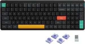 nuphy Air96 V2 Wireless Mechanical Keyboard,100 Keys Gaming Keyboard,Supports Bluetooth 5.1,2.4G and Wired Connection,for PC/Laptop/Windows/Mac -Black Gateron Wisteria Switch