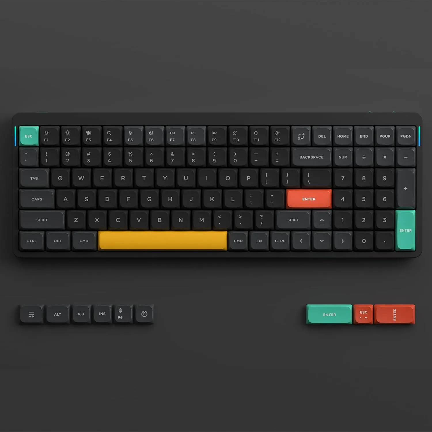 nuphy Air96 V2 Wireless Mechanical Keyboard,100 Keys Gaming Keyboard,Supports Bluetooth 5.1,2.4G and Wired Connection,for PC/Laptop/Windows/Mac -Black Gateron Wisteria Switch