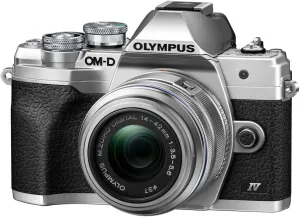 OM System OLYMPUS OM-D E-M10 Mark IV Silver Camera Body & Olympus M.Zuiko Digital 14-42mm F3.5-5.6 II R Lens Silver
