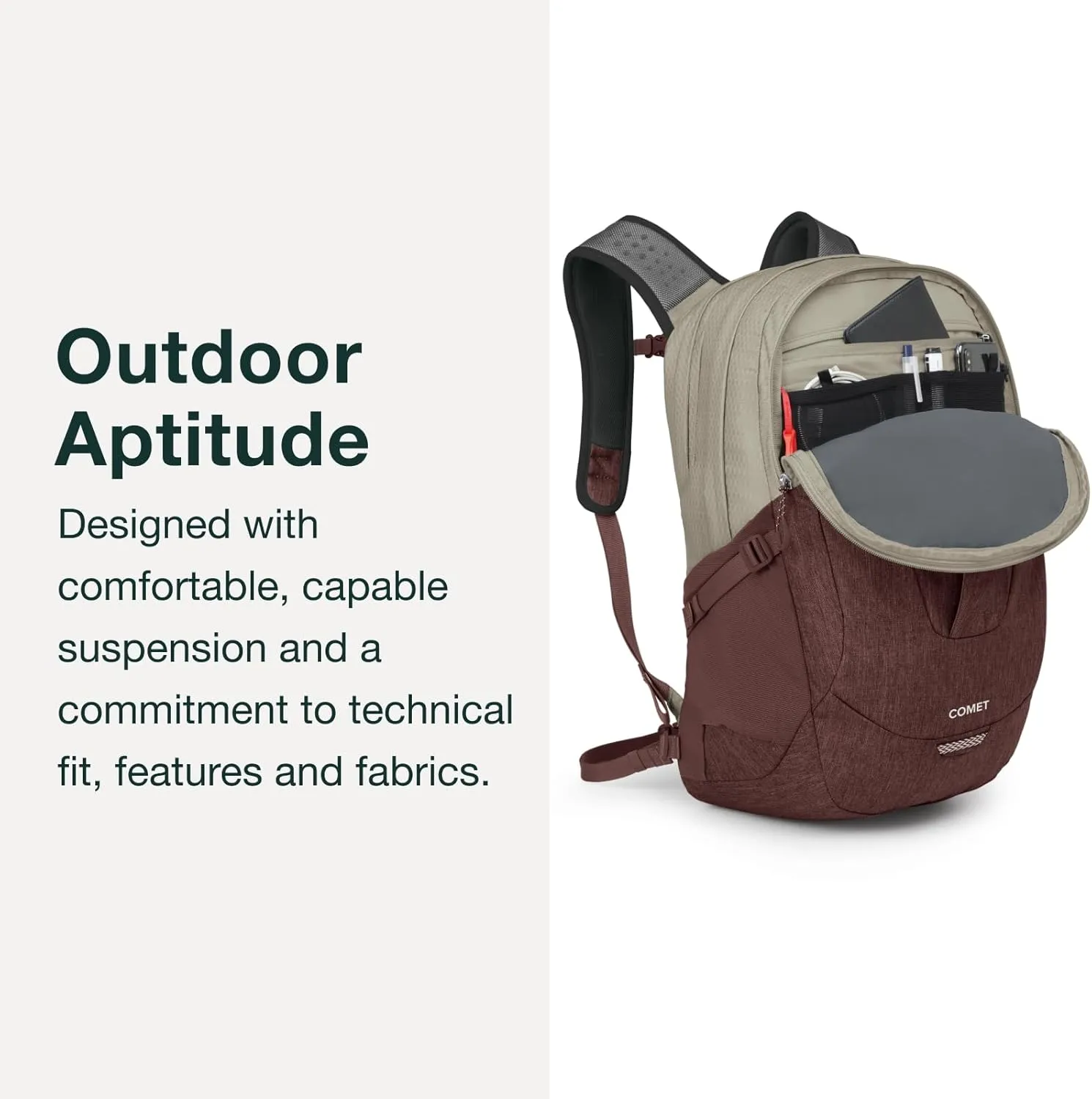Osprey Comet Laptop Backpack, Black