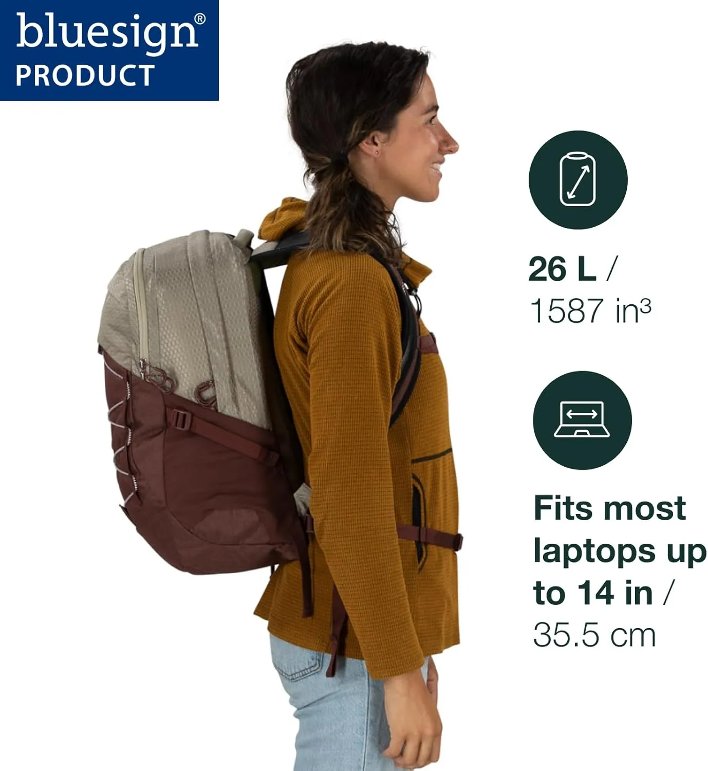 Osprey Quasar Commuter Backpack, Atlas Blue/Heather Grey