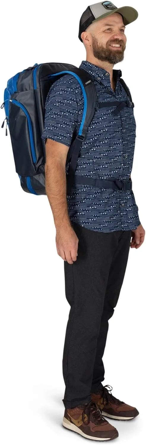 Osprey Transporter 44L Travel Pack, Blue Flame/Nocturnal Blue