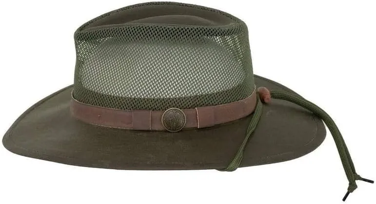 Outback Trading Company Men's 1472 Kodiak with Mesh Sun-Protective Waterproof Breathable Outdoor Cotton Oilskin Hat