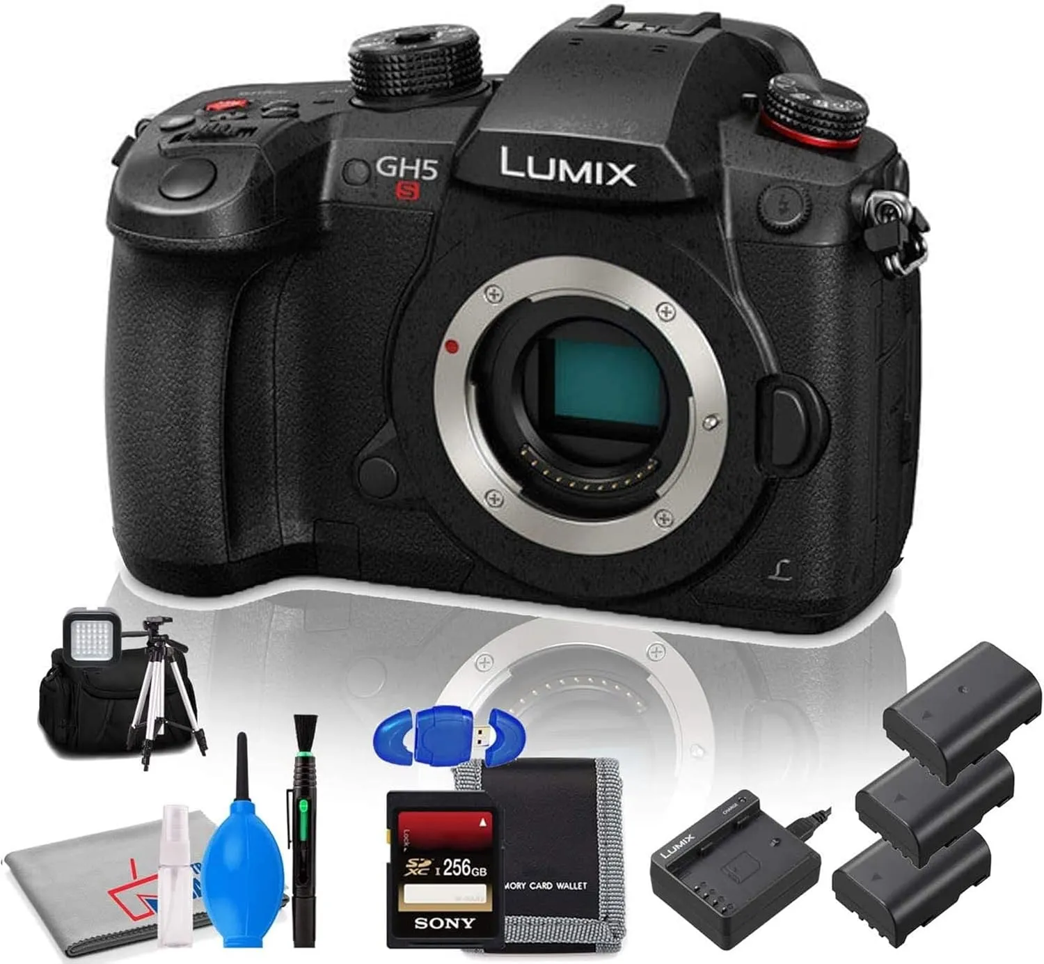 Panasonic Lumix DC-GH5S Mirrorless Micro Four Thirds Digital Camera (International Model) with Cleaning Kit Fully Loaded Accessory Bundle