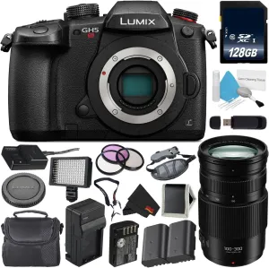 Panasonic Lumix DC-GH5S Mirrorless Micro Four Thirds Digital Camera International Version   Panasonic Lumix G Vario 100-300mm f/4-5.6 II Power O.I.S. Lens Bundle