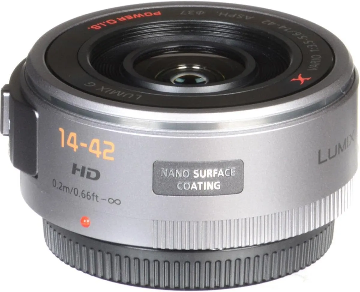 PANASONIC LUMIX G X Vario Power Zoom Lens, 14-42mm, F3.5-5.6 ASPH., Mirrorless Micro Four Thirds, POWER Optical I.S., H-PS14042S (SILVER)