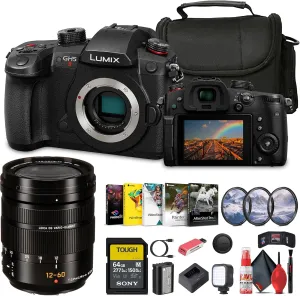 Panasonic Lumix GH5 II Mirrorless Micro Four Thirds Camera Leica DG Vario-Elmarit 12-60mm Lens   64 GB Memory Card   Carry Case   Cleaning Kit   Art Studio Software   More