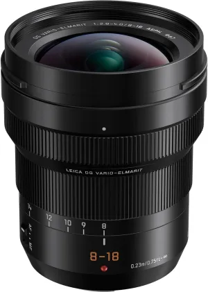 PANASONIC LUMIX Professional 8-18mm Camera Lens, G LEICA DG VARIO-ELMARIT, F2.8-4.0 ASPH, Mirrorless Micro Four Thirds, H-E08018 (Black) (Renewed)