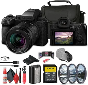 Panasonic Lumix S5 IIX Mirrorless Camera with 20-60mm Lens (DC-S5M2XKK)   64GB Memory Card   Filter Kit   Bag   Card Reader   Flex Tripod   Cleaning Kit   Memory Wallet   Hand Strap   Cap Keeper