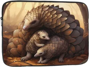 Pangolin Parenting Print Pattern Shockproof Portable Laptop 15 inch Sleeve Bag for Men and Women - Ideal for Business Travel, School, and Daily Use