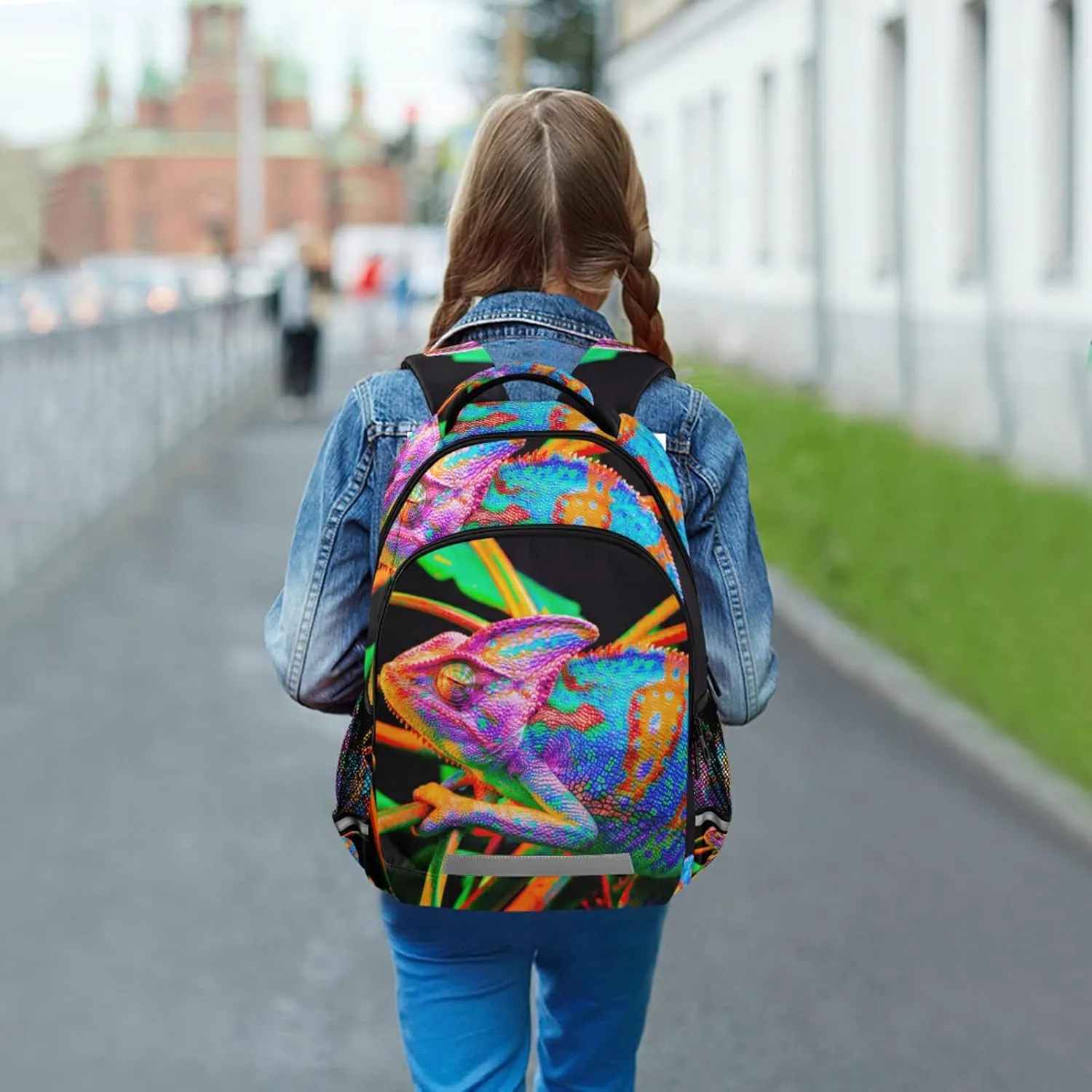 panksolu Colorful Lizard Backpacks Travel Laptop Backpack School Bookbag Daypack for Men Women Teens Kids One Size…