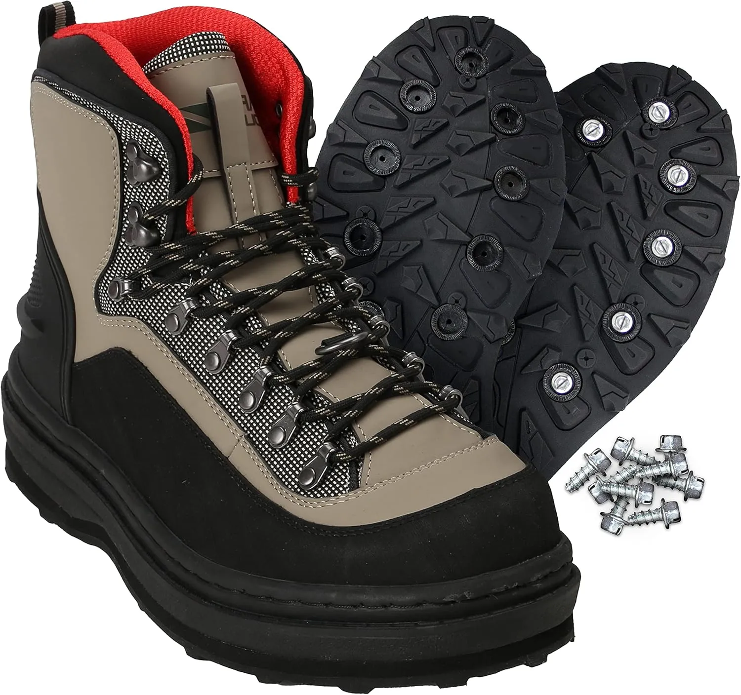 Paramount Outdoors Slate Cleated Wading Boot Rubber Bottom Wading Shoe With Metal Wading Studs