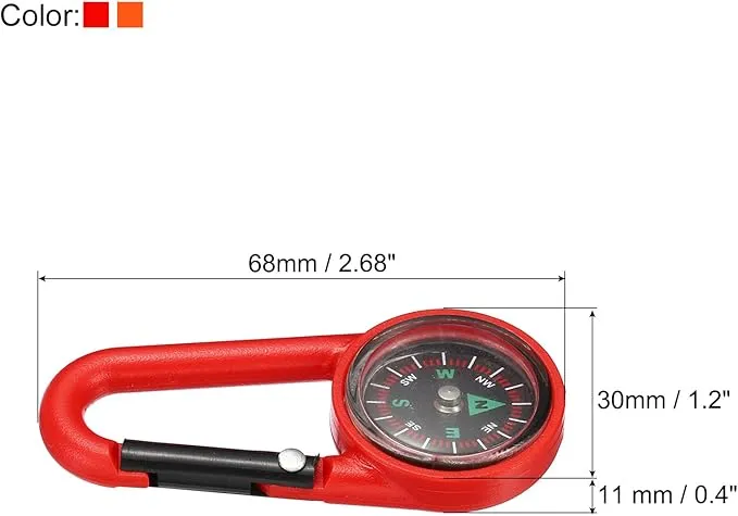 PATIKIL Keychain Compass, Pocket Camping Compass with Buckle for Outdoor Hunting Travelling