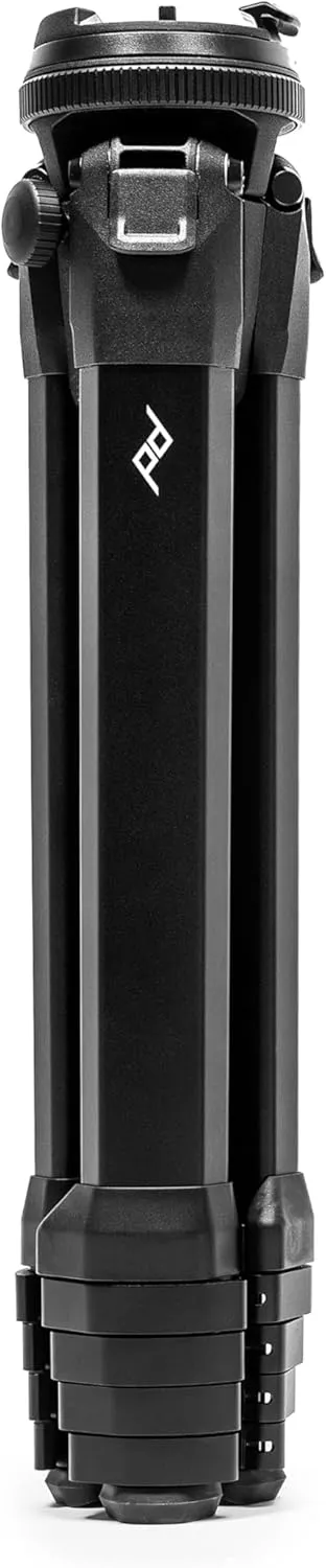 Peak Design Travel Tripod, Aluminum, Compact Design, Quick Setup and Takedown, Pro-Level Stability, Ergonomic Ball Head, Compact and Portable Travel Tripod for Camera and Phone, 20 lb Capacity