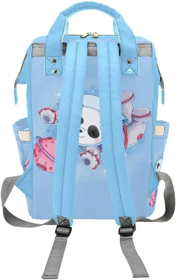 Personalized Name Diaper Bag Backpack Astronaut Space Planet Panda Gift the Best: Spacious Waterproof Nappy Bag for Men and Women