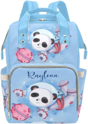 Personalized Name Diaper Bag Backpack Astronaut Space Planet Panda Gift the Best: Spacious Waterproof Nappy Bag for Men and Women