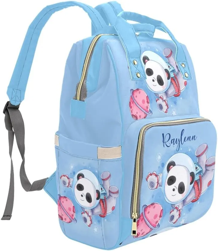 Personalized Name Diaper Bag Backpack Astronaut Space Planet Panda Gift the Best: Spacious Waterproof Nappy Bag for Men and Women