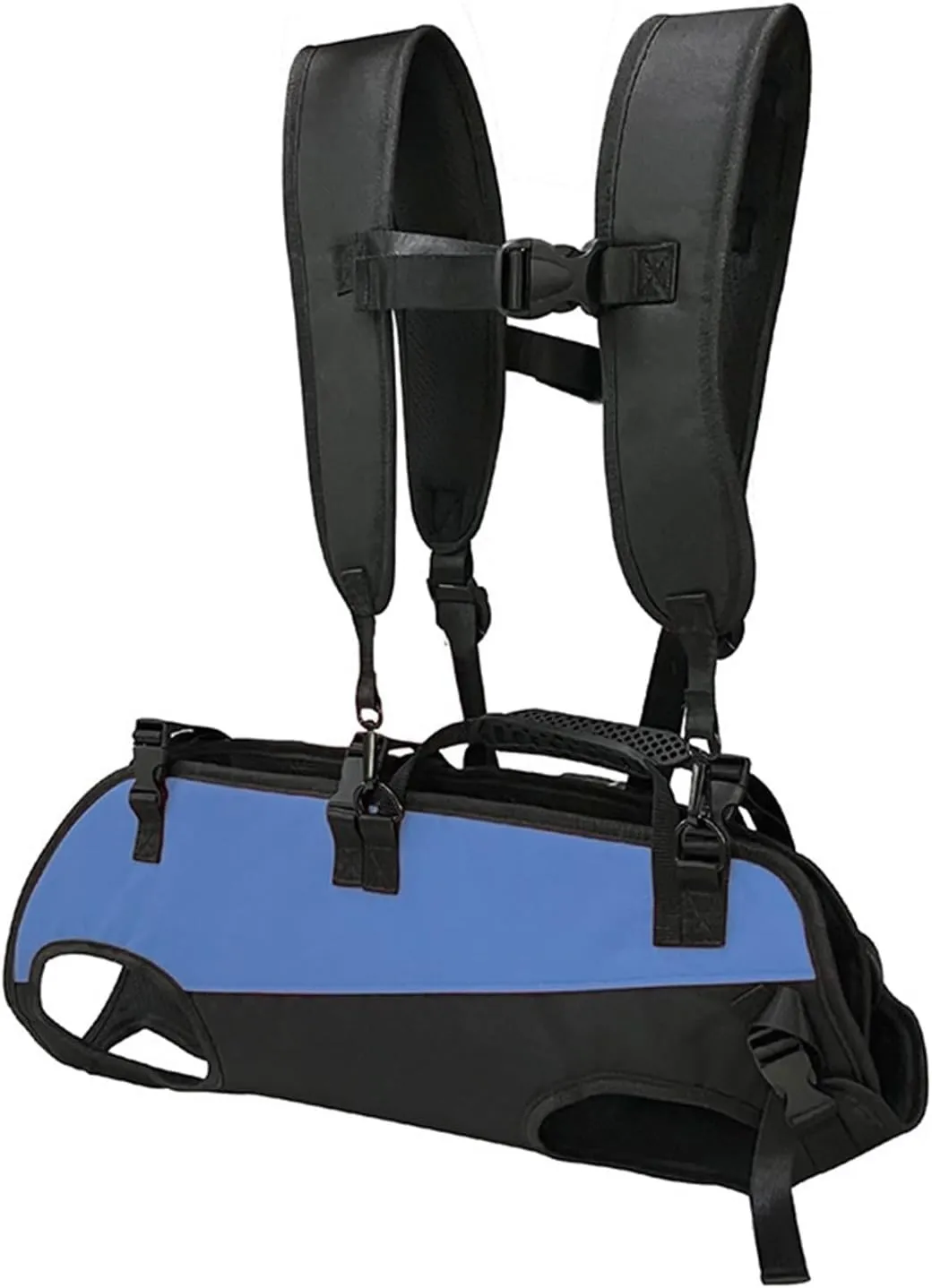 Pet Cat Dog Double Shoulder Horizontal Hugging Backpack Outdoor Breathable Convenient Four Legs Carrying Bag Pet Products(Blue,Medium)