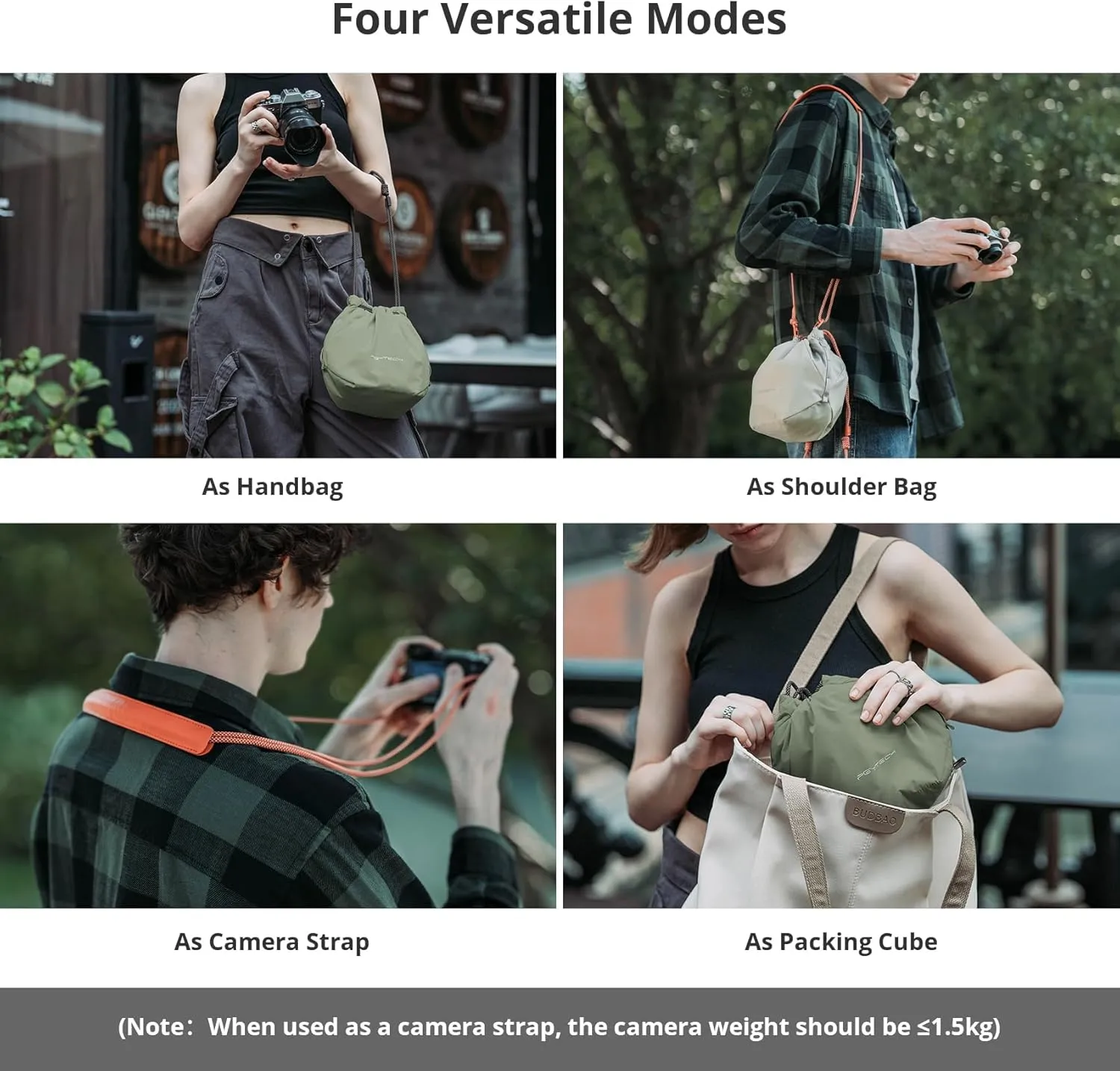 PGYTECH OneGo Drawstring Small Camera Bag, Soft Cute Camera Pouch Handbag compatible with Mirrorless Cameras/Nikon/Canon/Sony/Fuji Camera Case